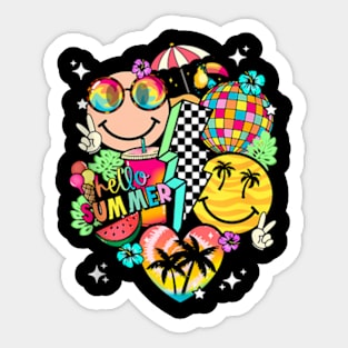 Hello Summer Vacation Hawaii Beach Family Matching Sticker